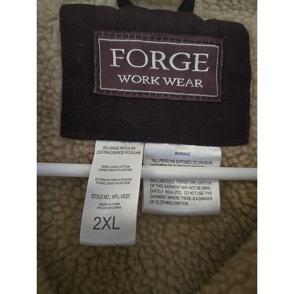 Forge Canvas Vest Sherpa Lined Full Zip Duck Warm Winter Vest 2X Purple Womens - Picture 3 of 7